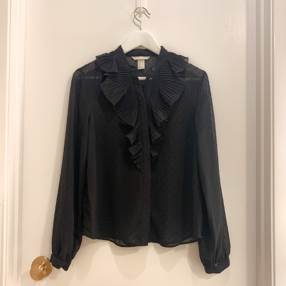 H&M black chiffon Shirt